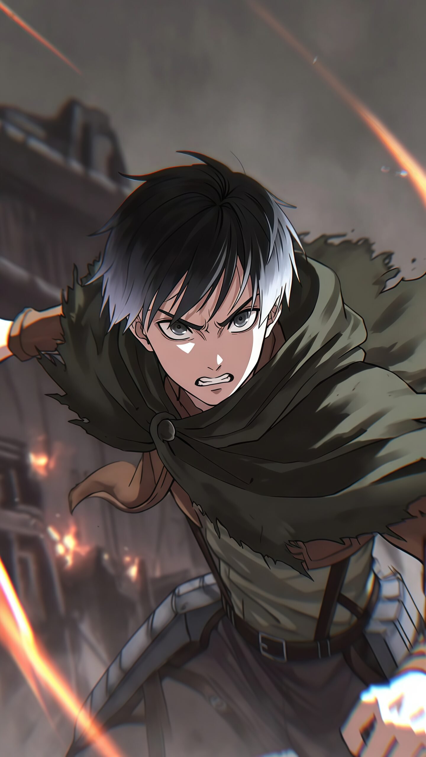 Dark Eren Yeager Anime Wallpaper 4K – Cool AOT Mobile Backgrounds