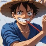 Minimalist Monkey D. Luffy Wallpaper Free Download – One Piece Aesthetic