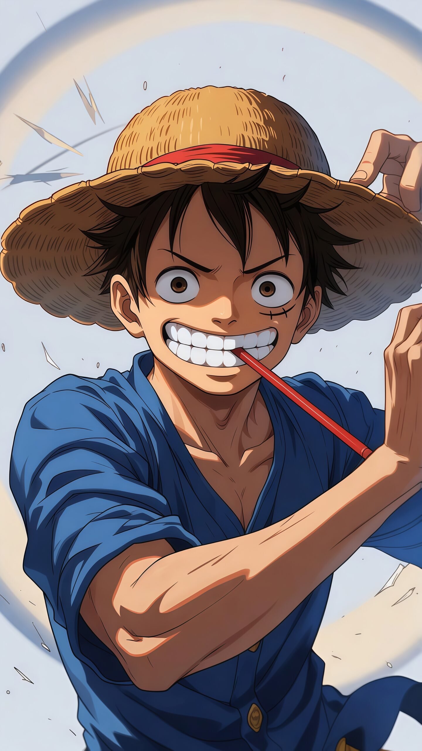 Minimalist Monkey D. Luffy Wallpaper Free Download – One Piece Aesthetic
