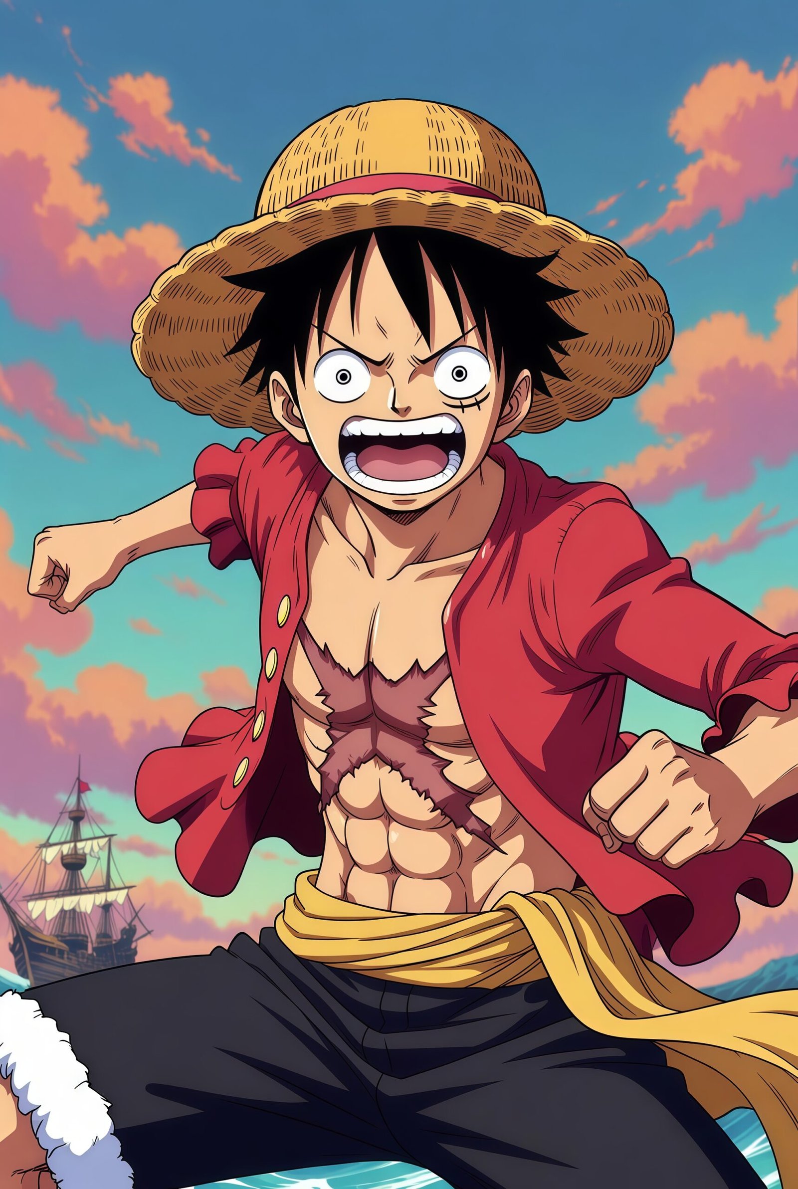 Minimalist Monkey D. Luffy Anime Wallpaper 4K – Free Download