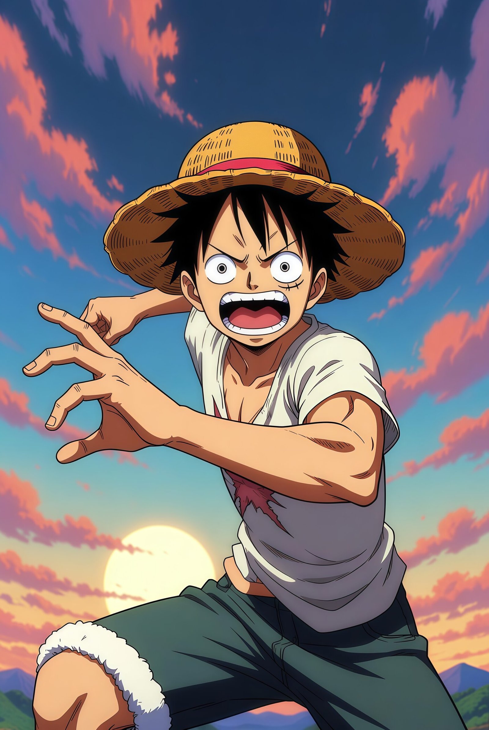 Free Minimalist Monkey D. Luffy Wallpaper – One Piece Phone Background